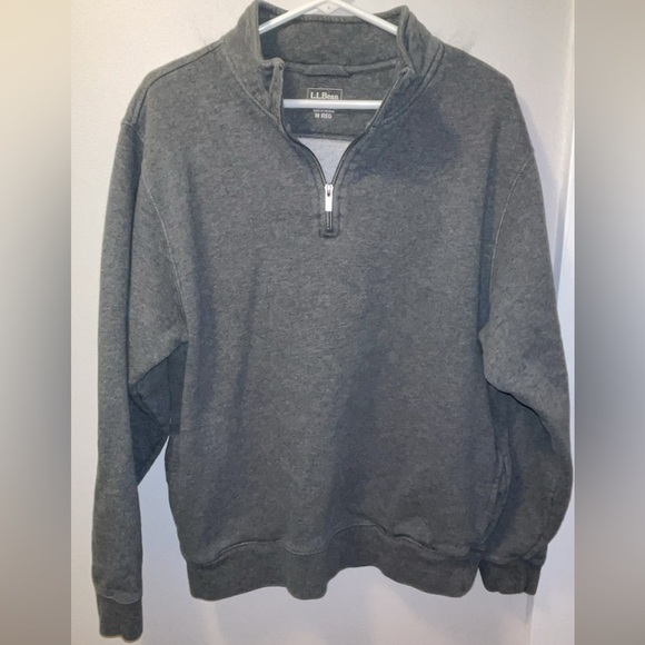 Men’s Gray L.L. Bean Quarter Zip Pullover Size Medium - Picture 1 of 4